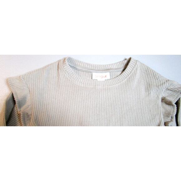 Cat & Jack Girl's Dusty Brown Pullover Top Long Sleeves Ruffles Ruched Size 3T - Picture 2 of 5